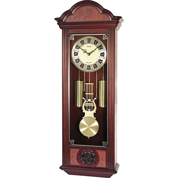 Rhythm Wooden Wall Clock with Pendulum Striking - CMJ447CR06