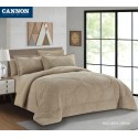 CANNON (T) Embossed Flannel Comforter 4Pcs - CH03932-CRM