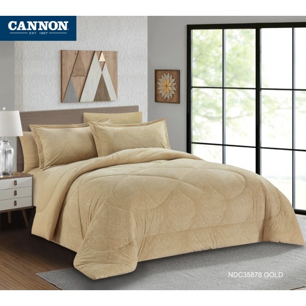 CANNON (T) Embossed Flannel Comforter 4Pcs - CH03932-GLD