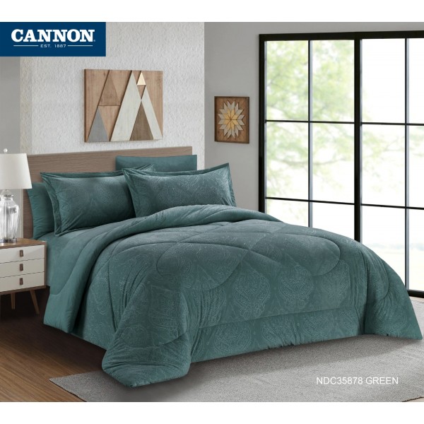 CANNON (T) Embossed Flannel Comforter 4Pcs - CH03932-GRN