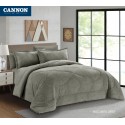 CANNON (T) Embossed Flannel Comforter 4Pcs - CH03932-GRY