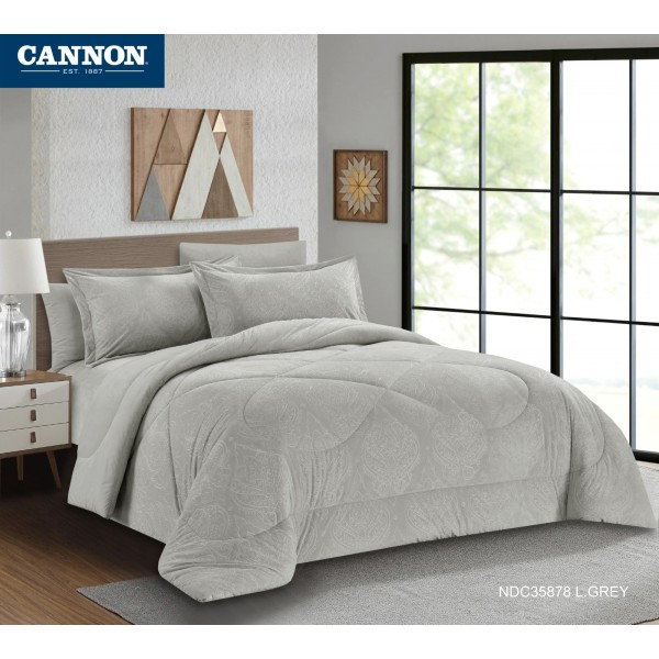 CANNON (T) Embossed Flannel Comforter 4Pcs - CH03932-LGR
