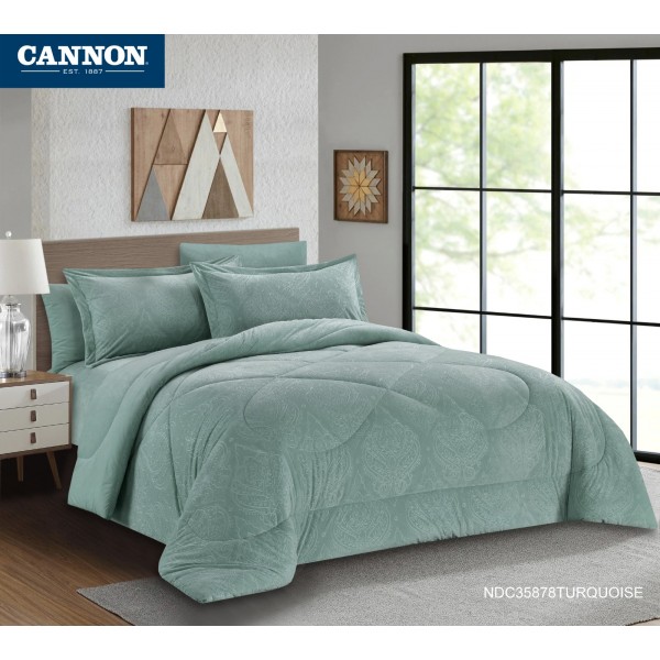 CANNON (T) Embossed Flannel Comforter 4Pcs - CH03932-TRQ