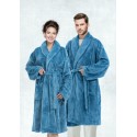 CANNON Embossed Flannel Robe - CH02567-BLU