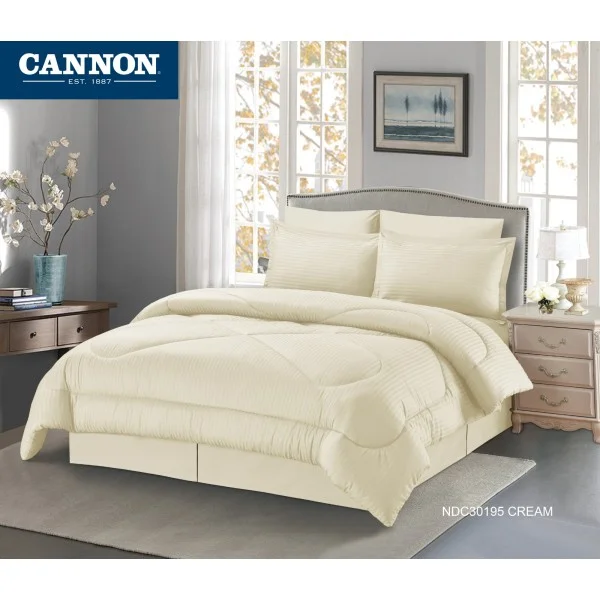 CANNON (K) STRP Hotel Line Comforter 6Pcs - CH03544-CRM