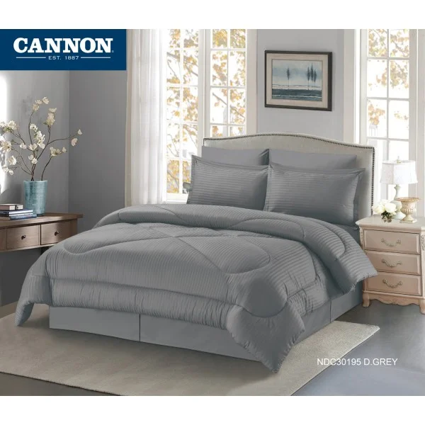 CANNON (K) STRP Hotel Line Comforter 6Pcs - CH03544-GRY