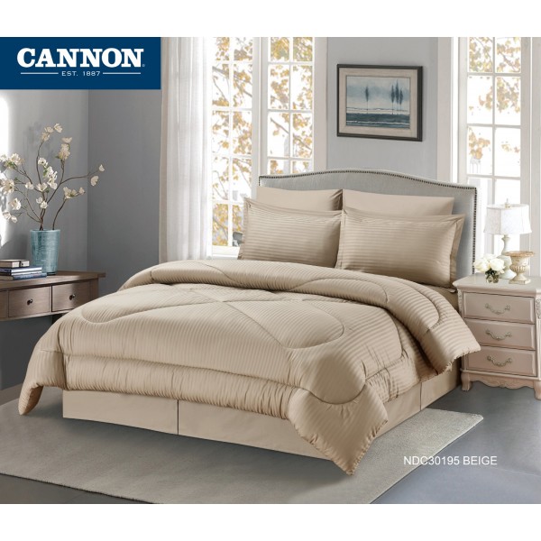 CANNON (T) STRP Hotel Line Comforter 4Pcs - CH03545-BEG