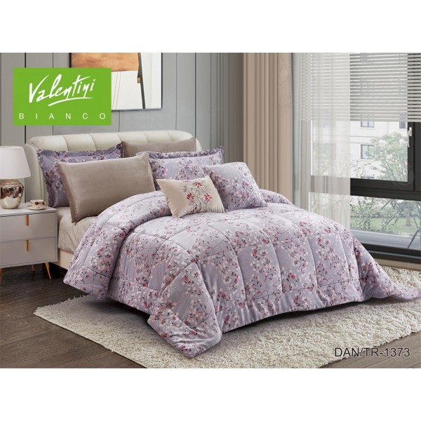 VALENTINI (T) Soft Print Flannel Comforter 4Pcs - CH03749-TR-1373