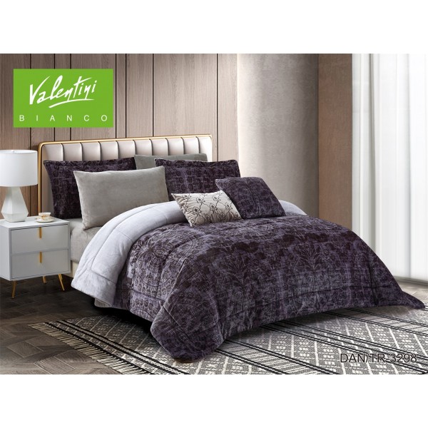 VALENTINI (T) Soft Print Flannel Comforter 4Pcs - CH03749-TR-3298