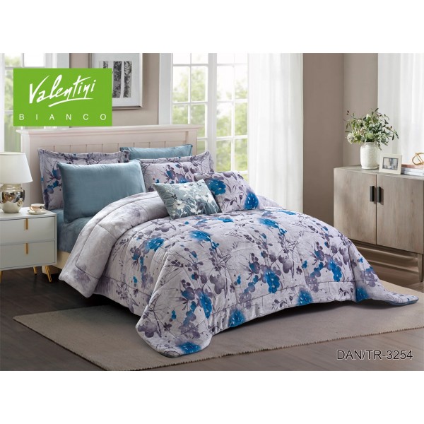 VALENTINI (Q) Soft Print Flannel Comforter 6Pcs - CH03857-TR-3254