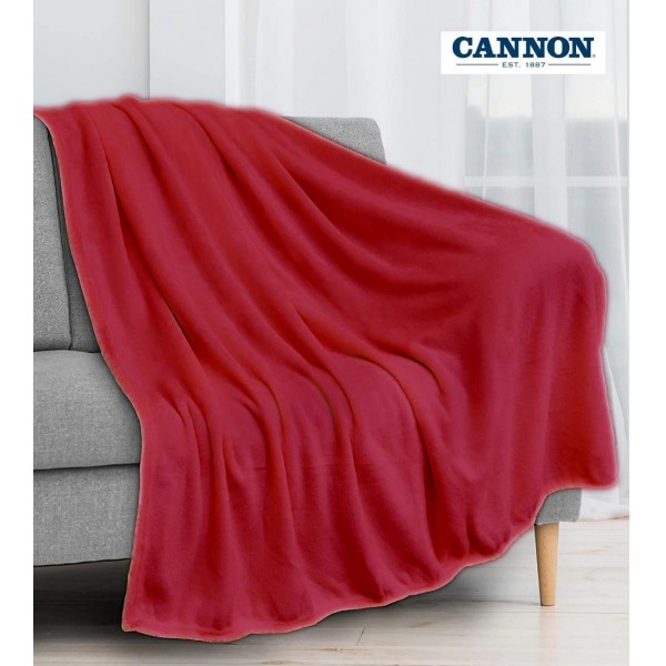 CANNON Plain Cashmere Touch Microfiber Blanket, 240×220cm - CH04151-RED