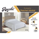 ROYALE Embossed 2Ply Plain Blanket 240x220cm - CH04299-WHT