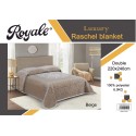 ROYALE Embossed 2Ply Plain Blanket 160x220cm - CH04300-BEG