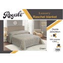 ROYALE Embossed 2Ply Plain Blanket 160x220cm - CH04300-CRM