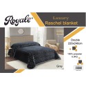ROYALE Embossed 2Ply Plain Blanket 160x220cm - CH04300-GRY