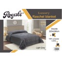 ROYALE Embossed 2Ply Plain Blanket 160x220cm - CH04300-LGR