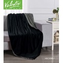 VALENTINI Flannel Checks Quilting W/Strap Rev. Blanket, 240x220cm - CH04312-BLK