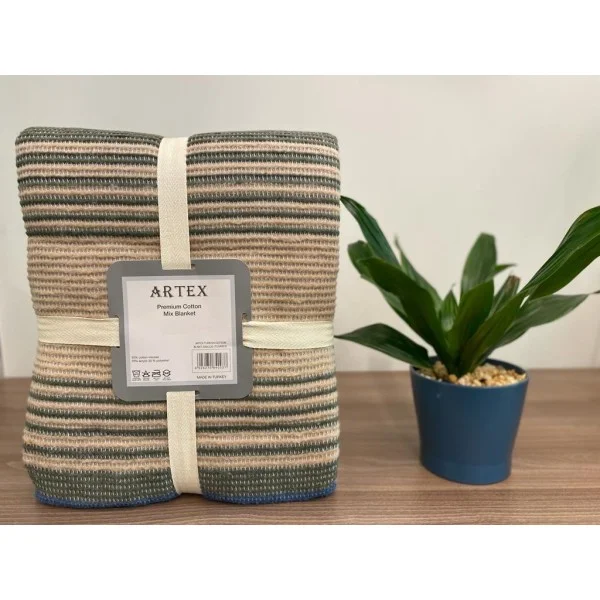 ARTEX Turkish Premium Cotton Mix Blanket, 160x220cm -   TU04002-BRN