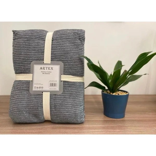 ARTEX Turkish Premium Cotton Mix Blanket, 160x220cm -   TU04002-GRY