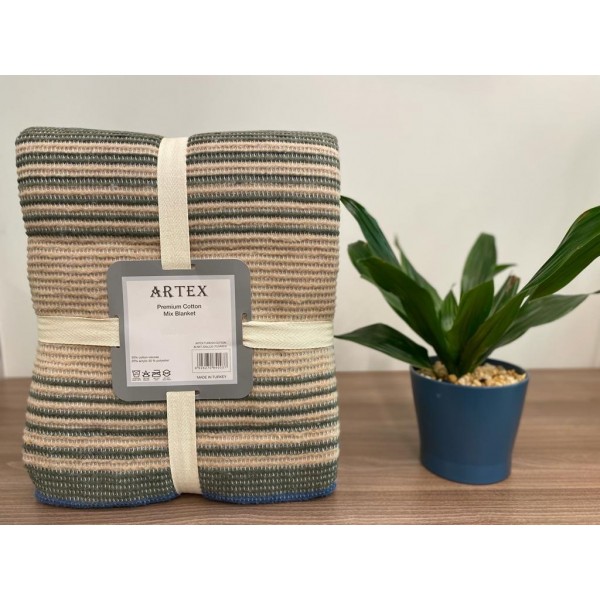 ARTEX Turkish Premium Cotton Mix Blanket, 200x220cm -  TU04003-BRN