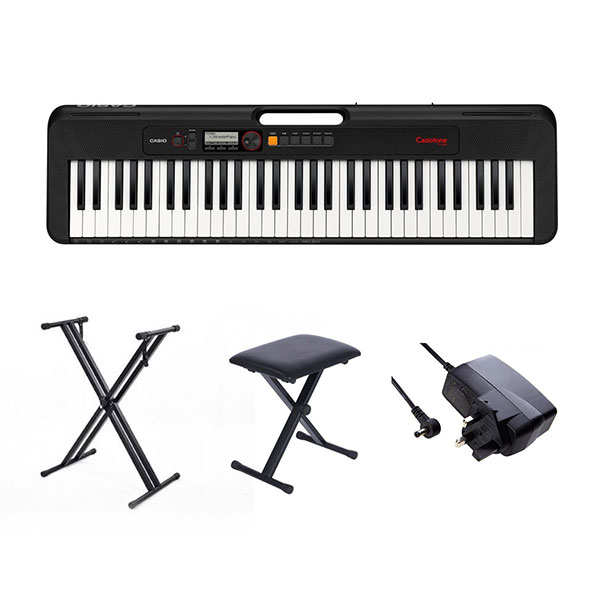 CASIO 61-Key Portable Digital Keyboard with Stand, Bench & Adaptor - CT-S195C2_O3