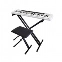 CASIO 61-Key Portable Musical Keyboard with Free Bench & Stand, White - CT-S200WEC2-O