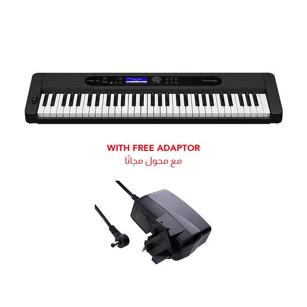 Casio 61-Key Bluetooth Portable Standard Keyboard with FREE ADAPTOR - CT-S400C2-A
