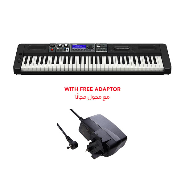 Casio 61-Key Professional Casiotone Keyboard with FREE ADAPTOR, Black - CT-S500C2-A