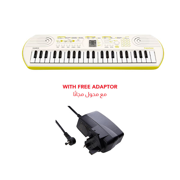 CASIO Electronic Musical Mini Keyboard with FREE ADAPTOR, 44 Keys - SA-80H2-A