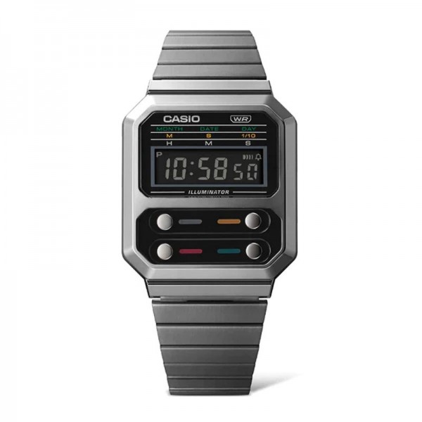 Casio Stainless Steel Wristwatch for Unisex - A100WEGG-1ADF