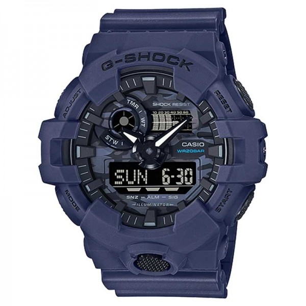 Casio G-Shock Analog-Digital Blue Dial Watch for Men, Blue - GA-700CA-2ADR
