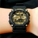 Casio G-Shock Analog-Digital Gold Dial Watch for Men, Black - GA-900AG-1ADR