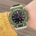 Casio G-Shock Analog-Digital Grey Dial Watch for Men, Green - GA-900HC-3ADR