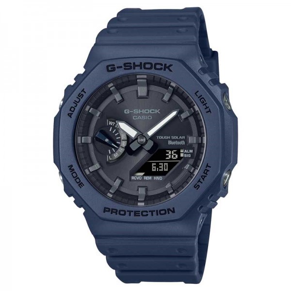 Casio G-Shock Analog-Digital Black Dial Watch for Men, Blue - GA-B2100-2ADR