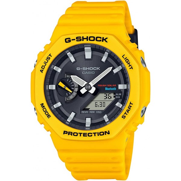 Casio G-Shock Analog-Digital Black Dial Watch for Men, Yellow - GA-B2100C-9ADR
