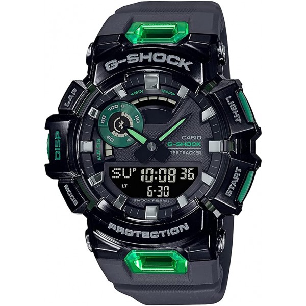Casio G-Shock Analog-Digital Black Dial Watch for Men, Neon Green - GBA-900SM-1A3DR