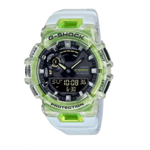 Casio G-Shock Analog-Digital Black Dial Watch for Men, Semi-Transparent Neon Green - GBA-900SM-7A9DR