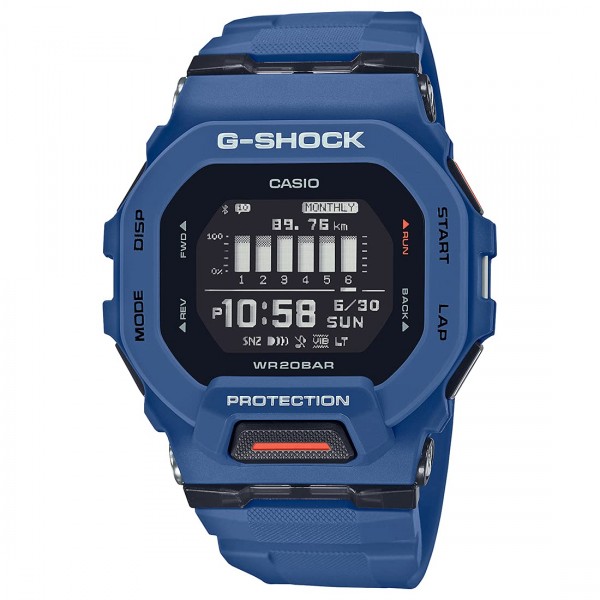 Casio G-Shock Digital Watch for Men, Blue - GBD-200-2DR