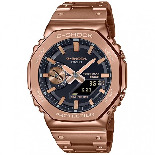 Casio G-Shock Analog-Digital Black Dial Watch for Men, Rose Gold - GM-B2100GD-5ADR