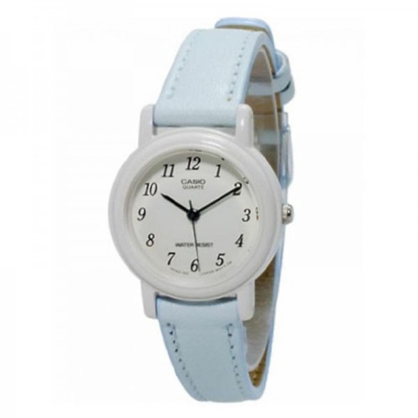 Casio Casual Analog Leather Band Watch for Women, Light Blue - LQ-139L-2BDF