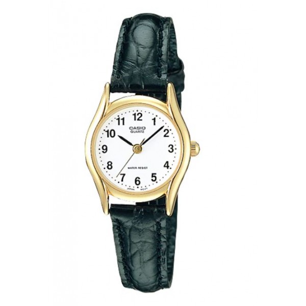 Casio Casual Analog Leather Band Watch for Women, Black - LTP-1094Q-7B1RDF