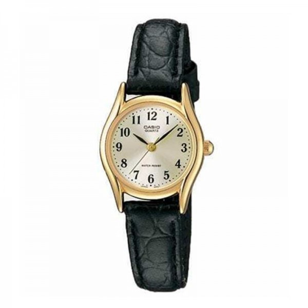 Casio Casual Analog Leather Band Watch for Women, Black - LTP-1094Q-7B2RDF
