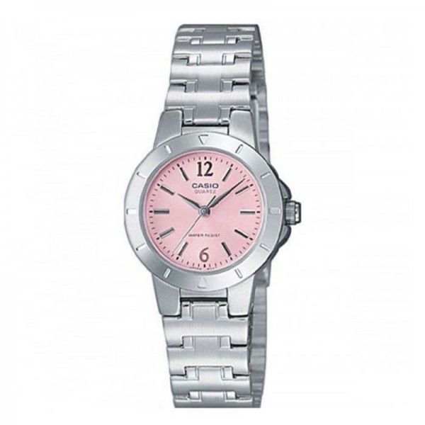 Casio Analog Pink Dial Stainless Steel Band Watch for Women - LTP-1177A-4A1DF