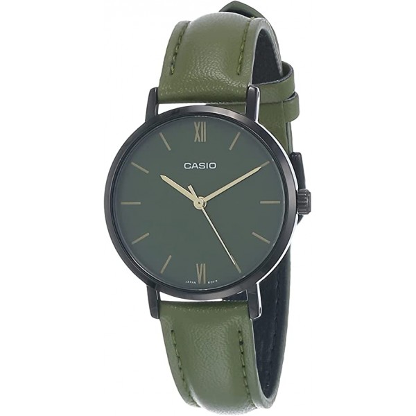 Casio Analog Green Dial Wristwatch for Women - LTP-VT02BL-3AUDF