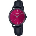 Casio Analog Red Dial Wristwatch for Women - LTP-VT02BL-4AUDF