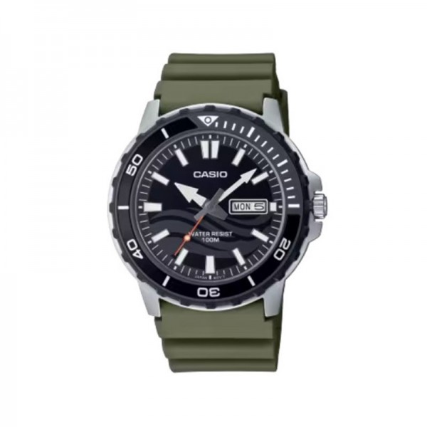 Casio Marine Sports Analog Anti-Reverse Black Dial Watch for Men - MTD-125-3AVDF