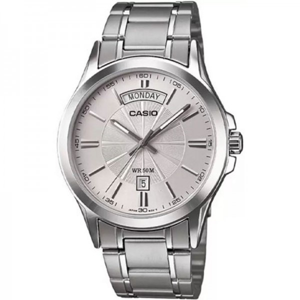 Casio Analog Silver Dial Stainless Steel Band Watch for Men - MTP-1381D-7AVDF