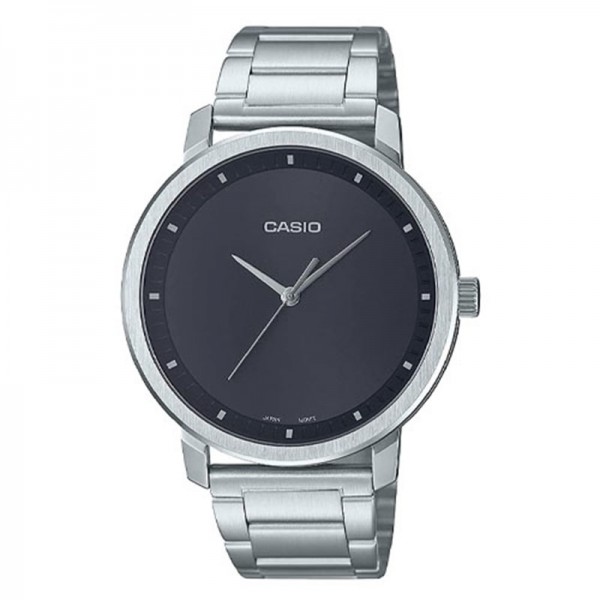 Casio Black Dial Analog Watch for Men, Silver - MTP-B115D-1EVDF