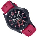 Casio Analog Leather Band Watch for Men, Red - MTP-E350BL-1BVDF