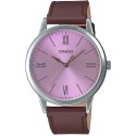 Casio Analog Leather Band Pink Dial Watch for Men - MTP-E600L-5BDF